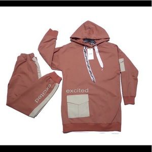 Women Sportswear SweatsuitTracksuitWith Hoodie Set